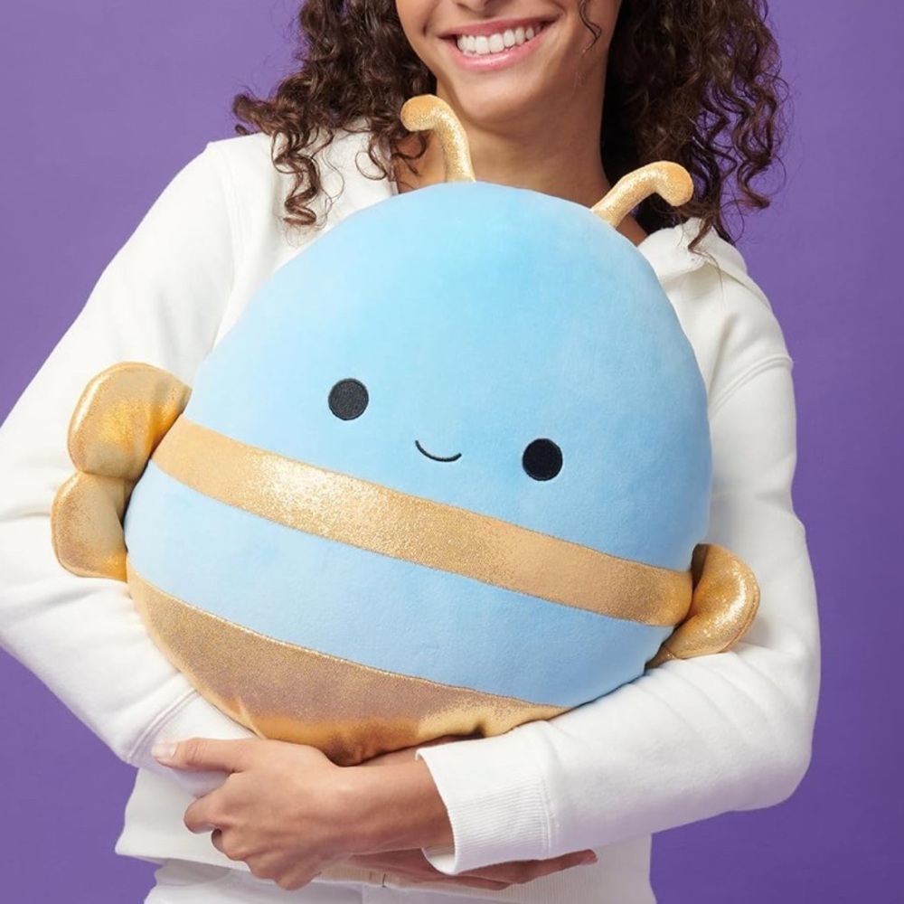 🌼NWT Squishmallow Queen Bee 14” Blue and Yellow Bumble Bee - Picture 4 of 11